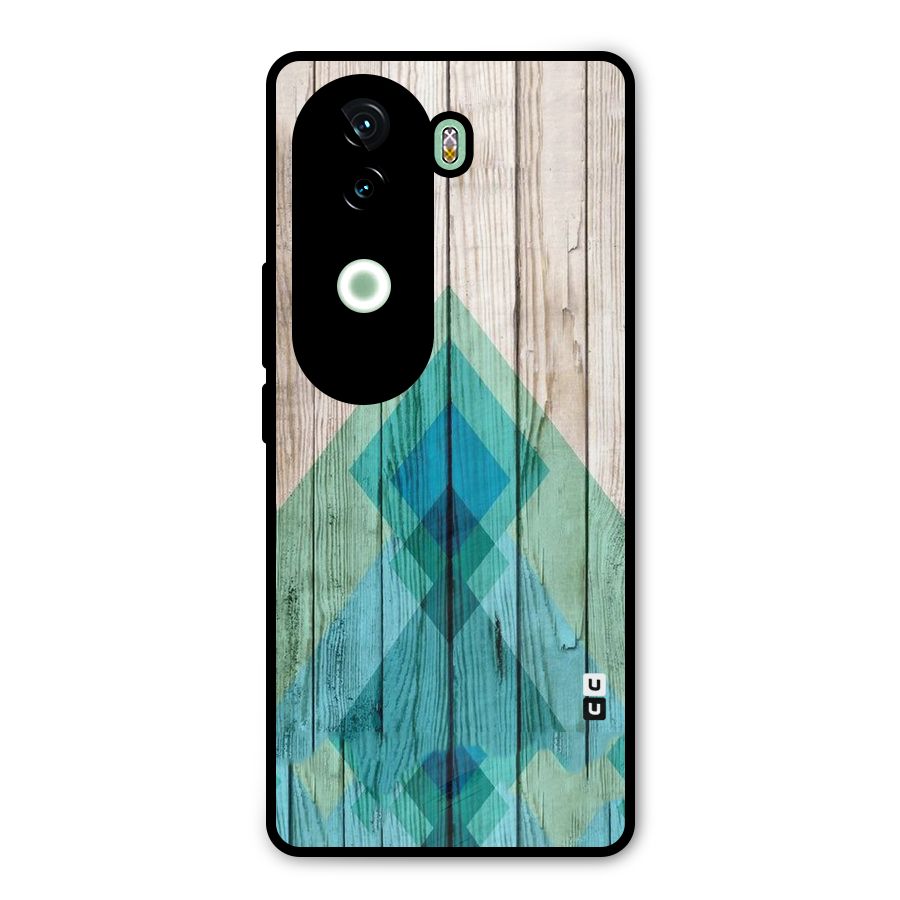 Abstract Green And Wood Metal Back Case for iQOO Z9s