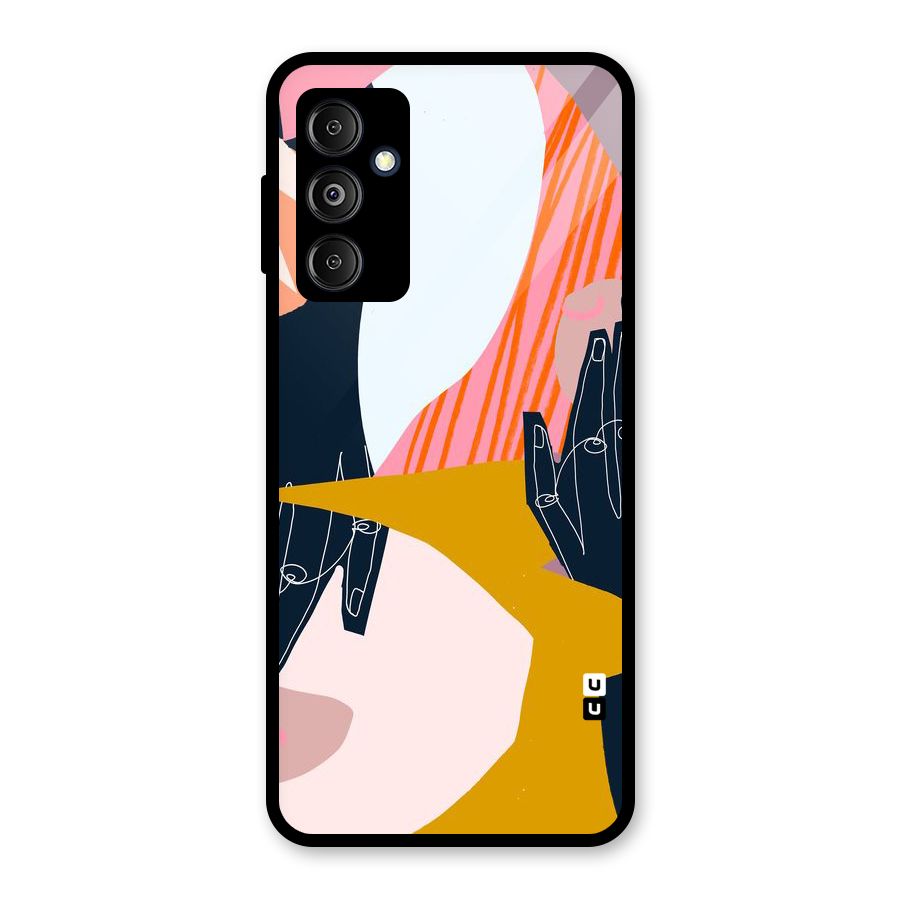 Abstract Hands Glass Back Case for Galaxy M14 5G