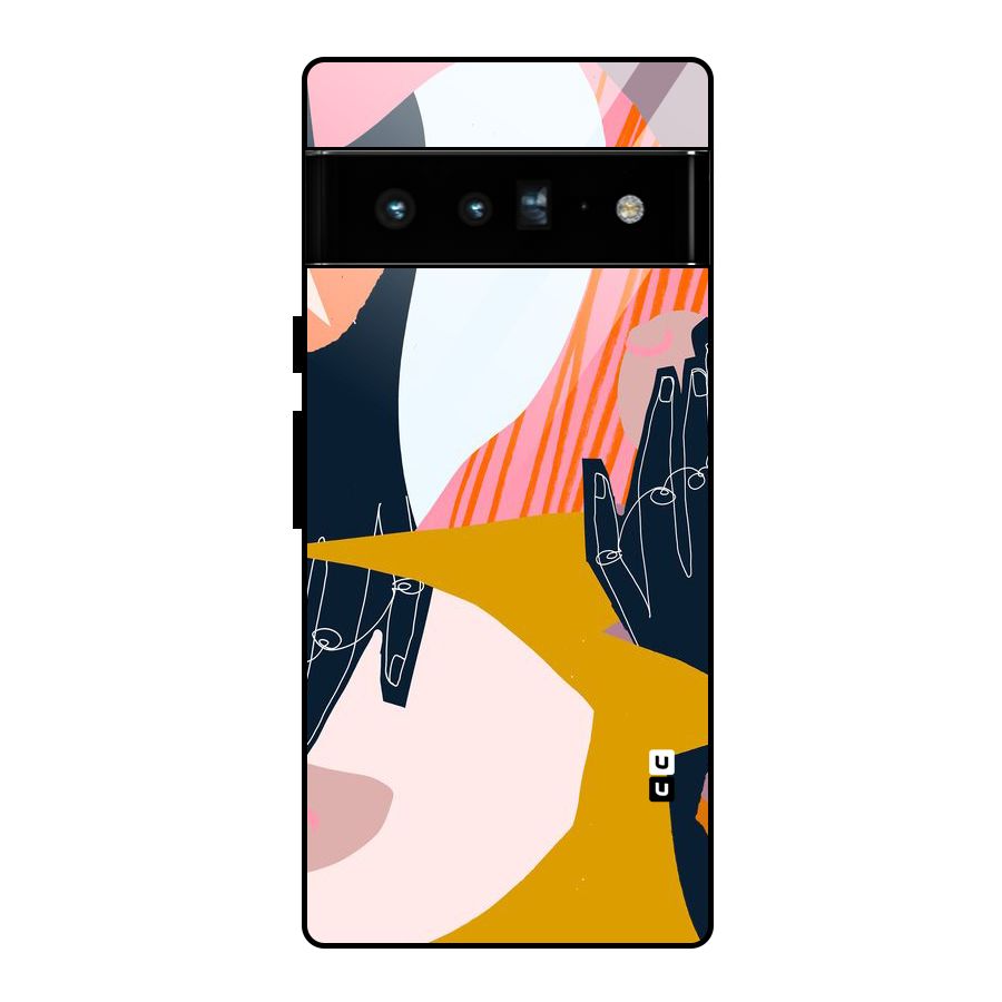 Abstract Hands Glass Back Case for Google Pixel 6 Pro