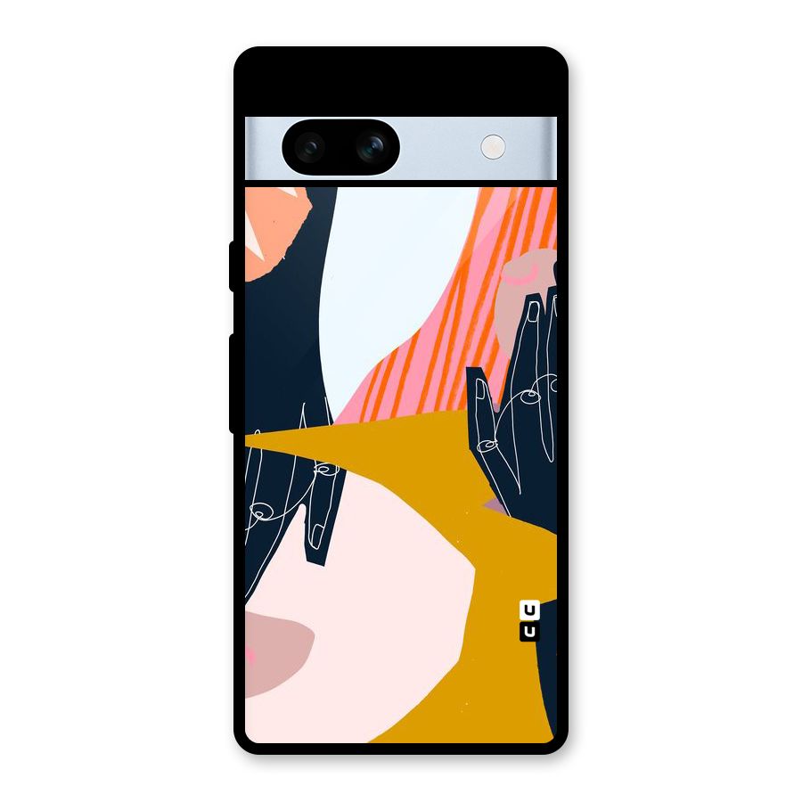 Abstract Hands Glass Back Case for Google Pixel 7a