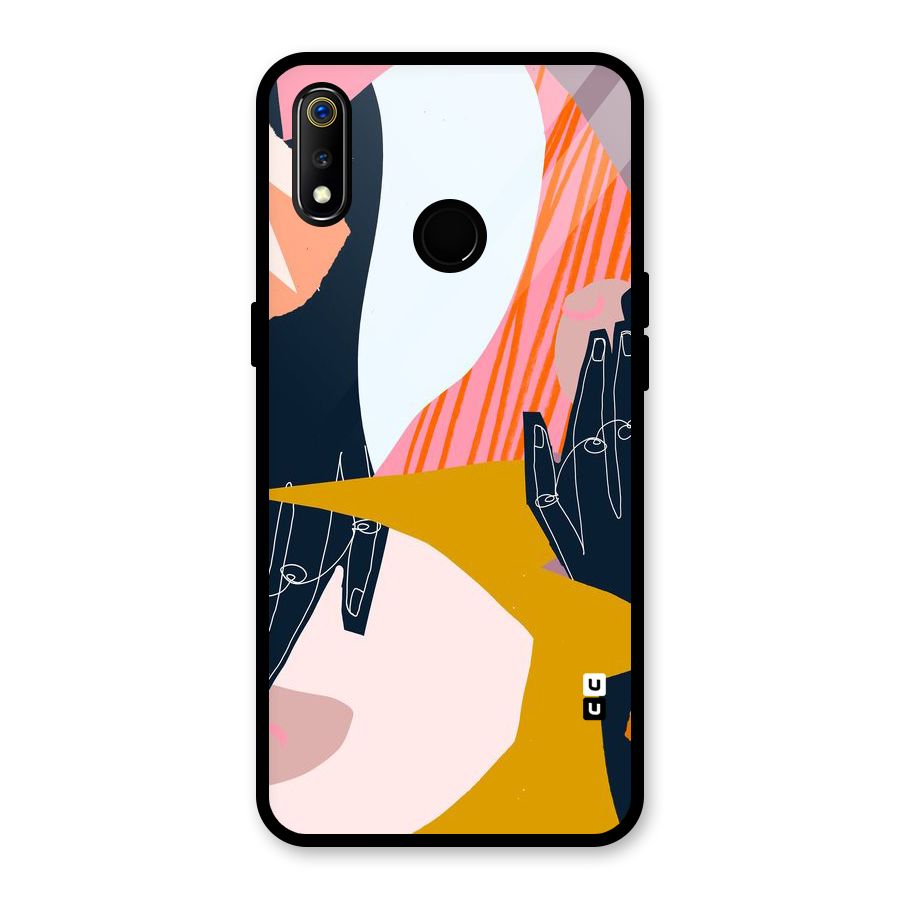 Abstract Hands Glass Back Case for Realme 3i