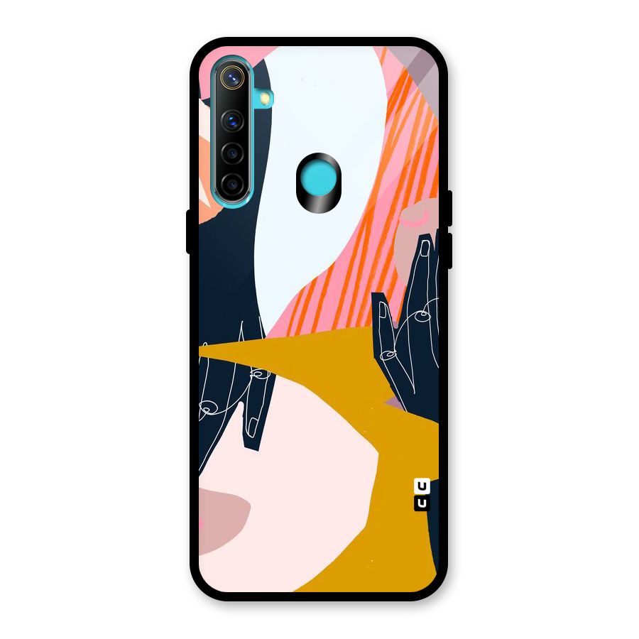 Abstract Hands Glass Back Case for Realme 5i