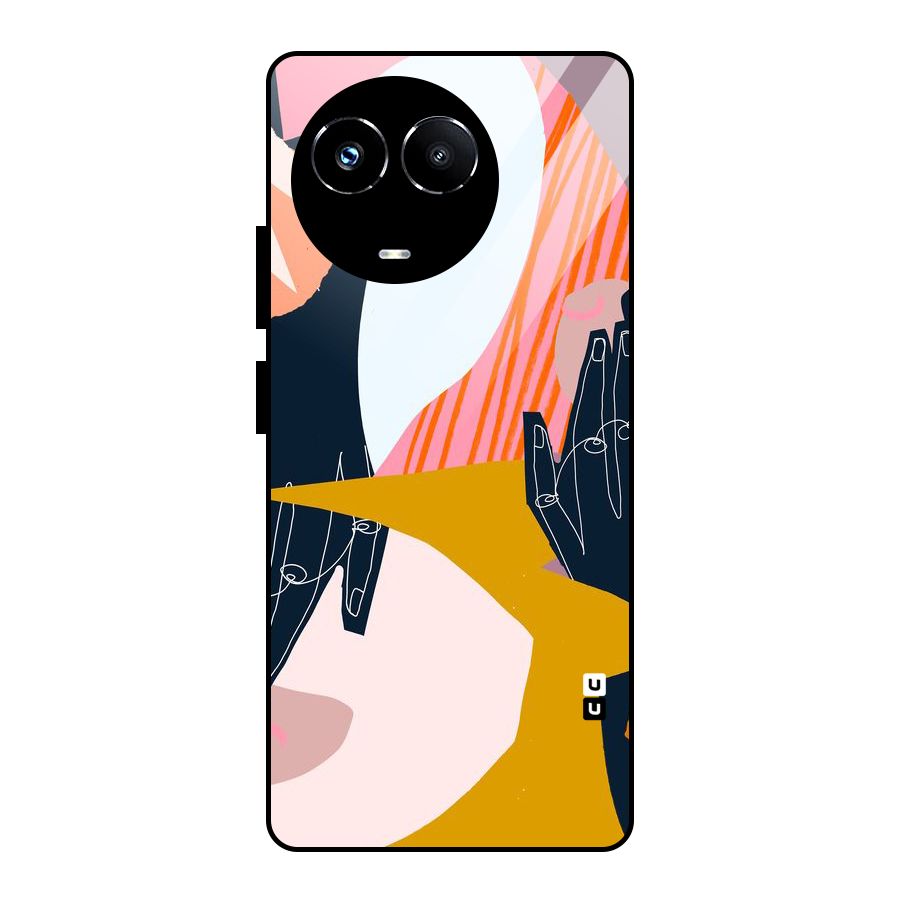 Abstract Hands Glass Back Case for Realme Narzo 60X