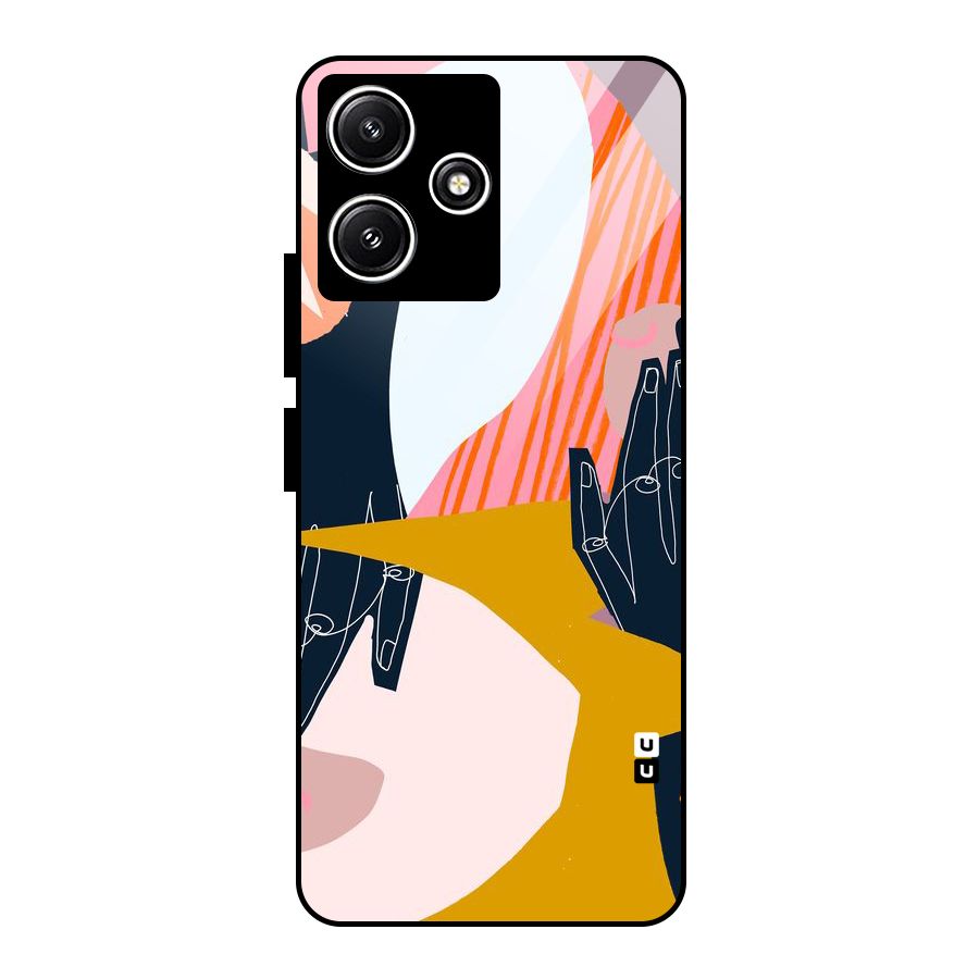 Abstract Hands Glass Back Case for Redmi 12 5G