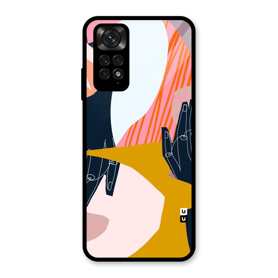 Abstract Hands Glass Back Case for Redmi Note 11S