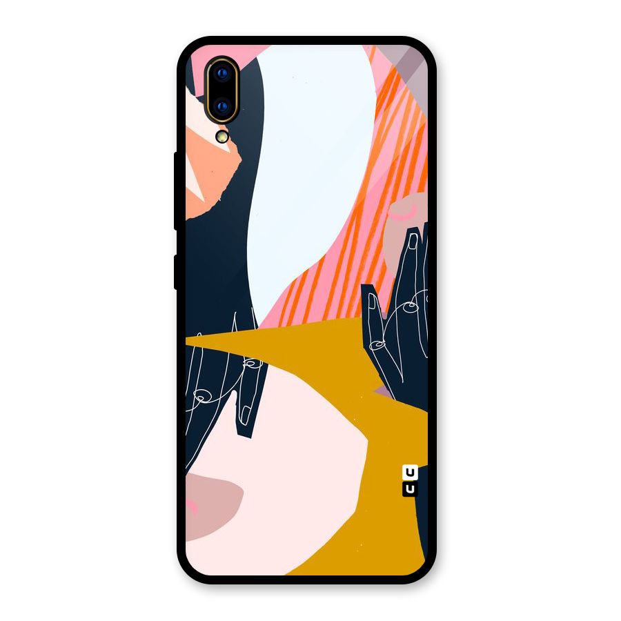 Abstract Hands Glass Back Case for Vivo V11 Pro