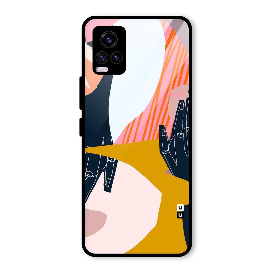 Abstract Hands Glass Back Case for Vivo V20 2021
