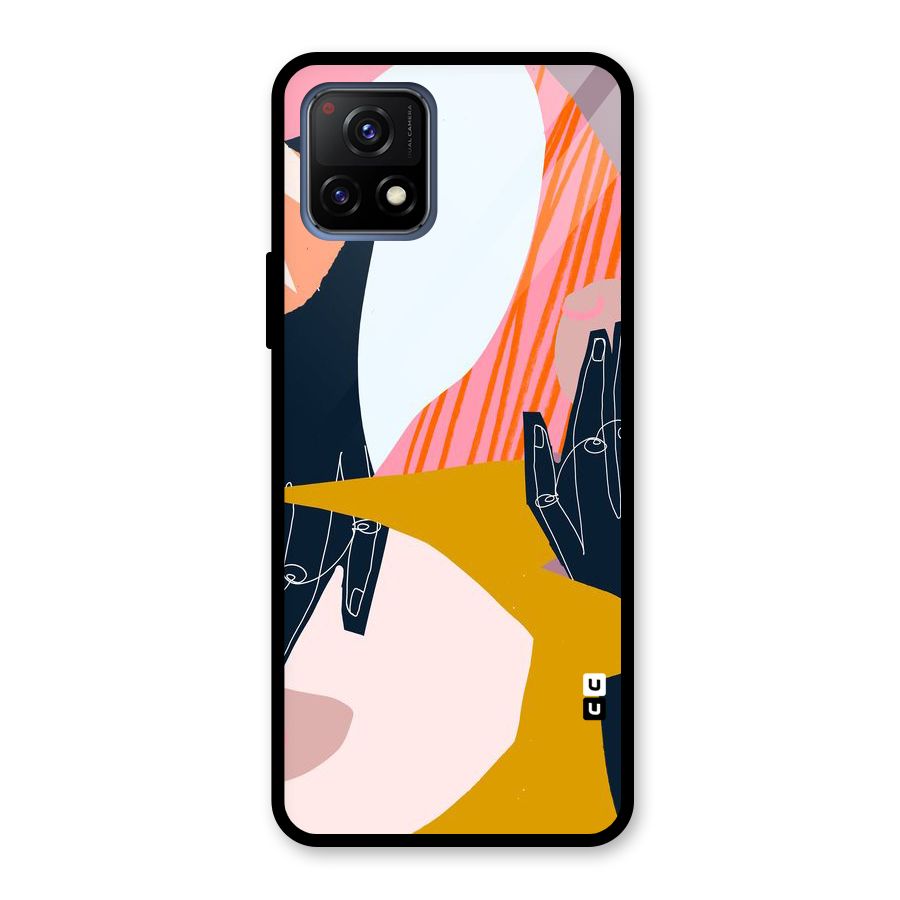 Abstract Hands Glass Back Case for Vivo Y72 5G