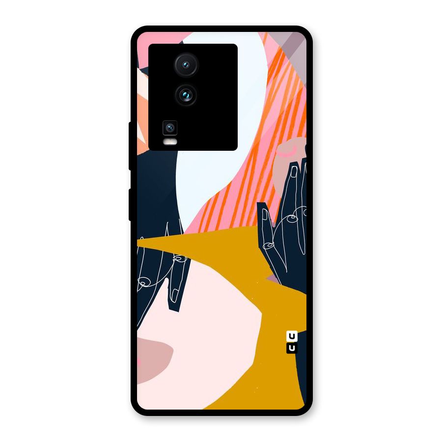 Abstract Hands Glass Back Case for Vivo iQOO Neo 7 Pro