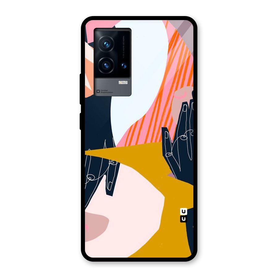 Abstract Hands Glass Back Case for iQOO 9 5G