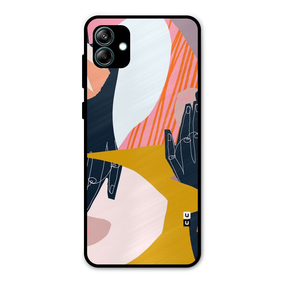 Abstract Hands Metal Back Case for Galaxy A04