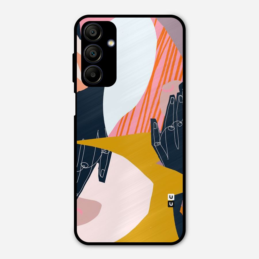 Abstract Hands Metal Back Case for Galaxy A15 5G