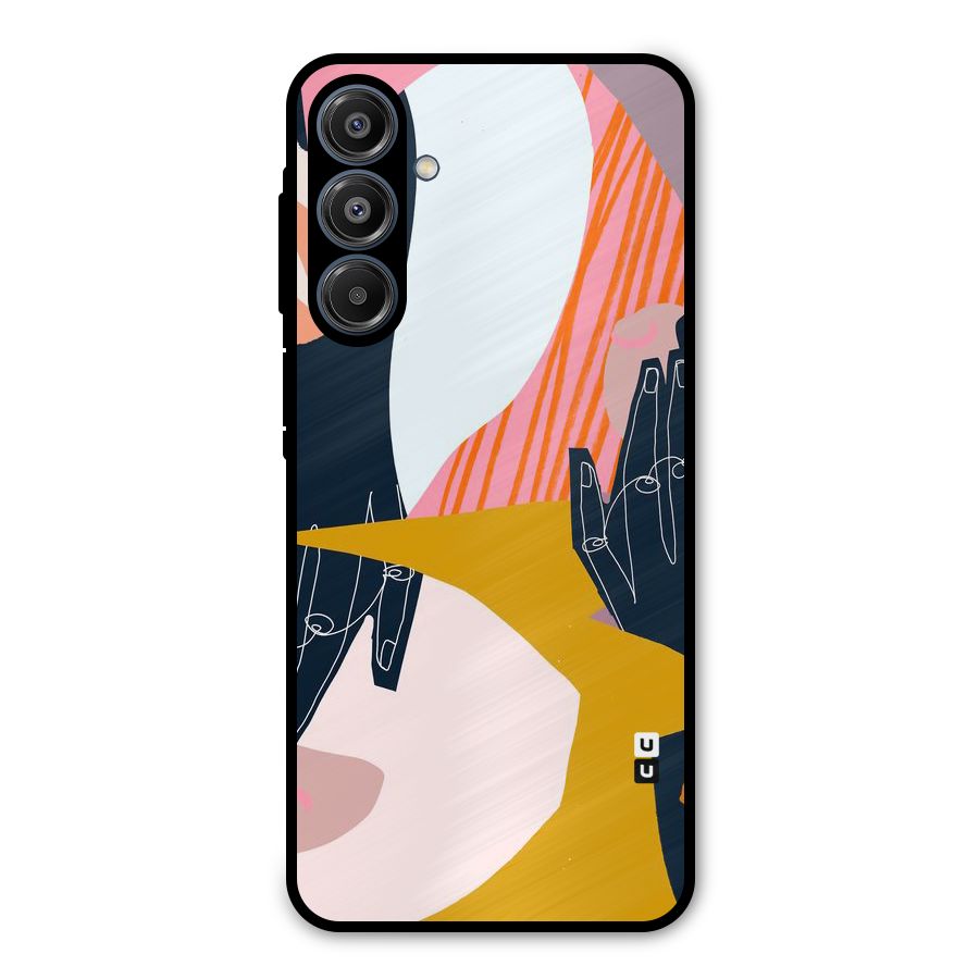 Abstract Hands Metal Back Case for Galaxy A16 5G