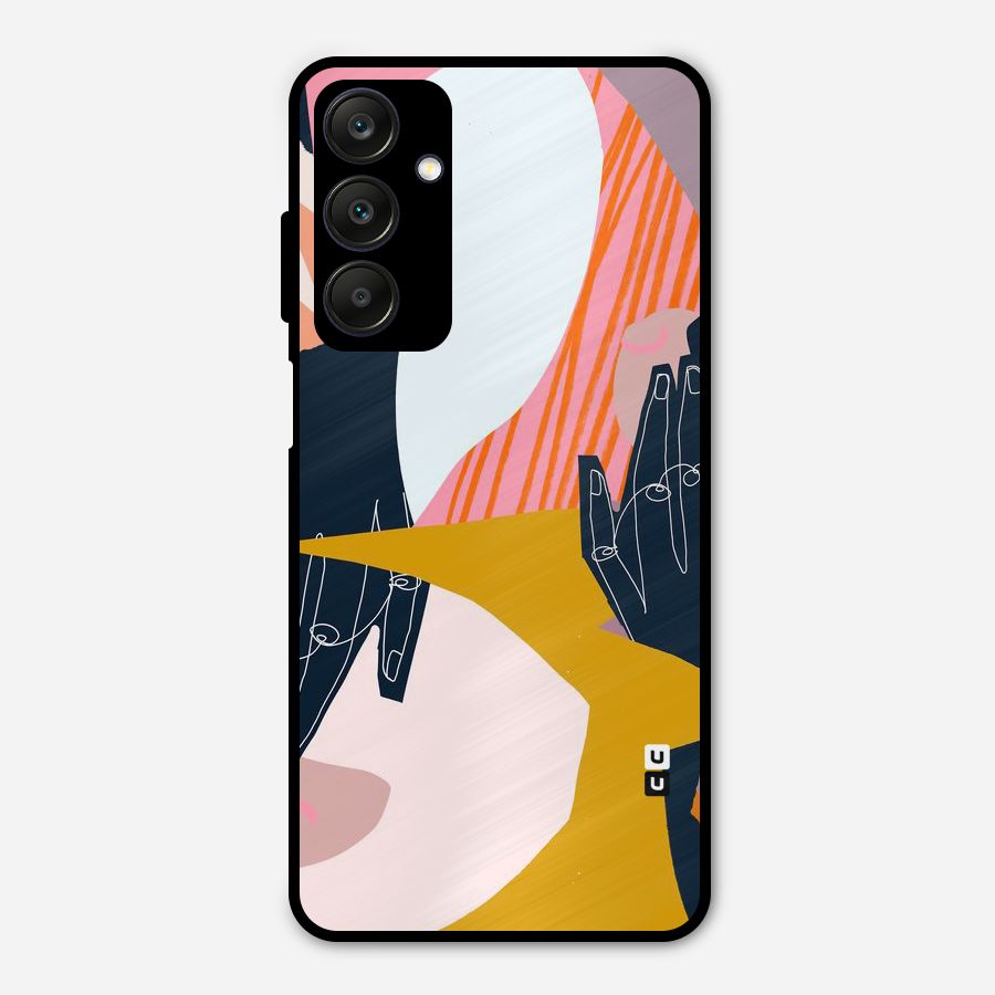 Abstract Hands Metal Back Case for Galaxy A25 5G