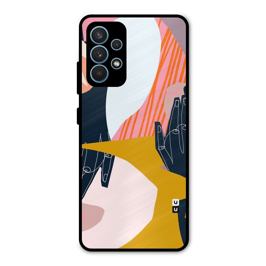 Abstract Hands Metal Back Case for Galaxy A32