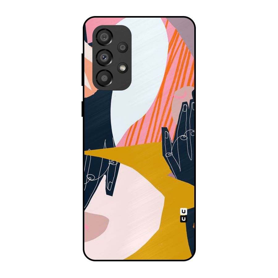 Abstract Hands Metal Back Case for Galaxy A33 5G