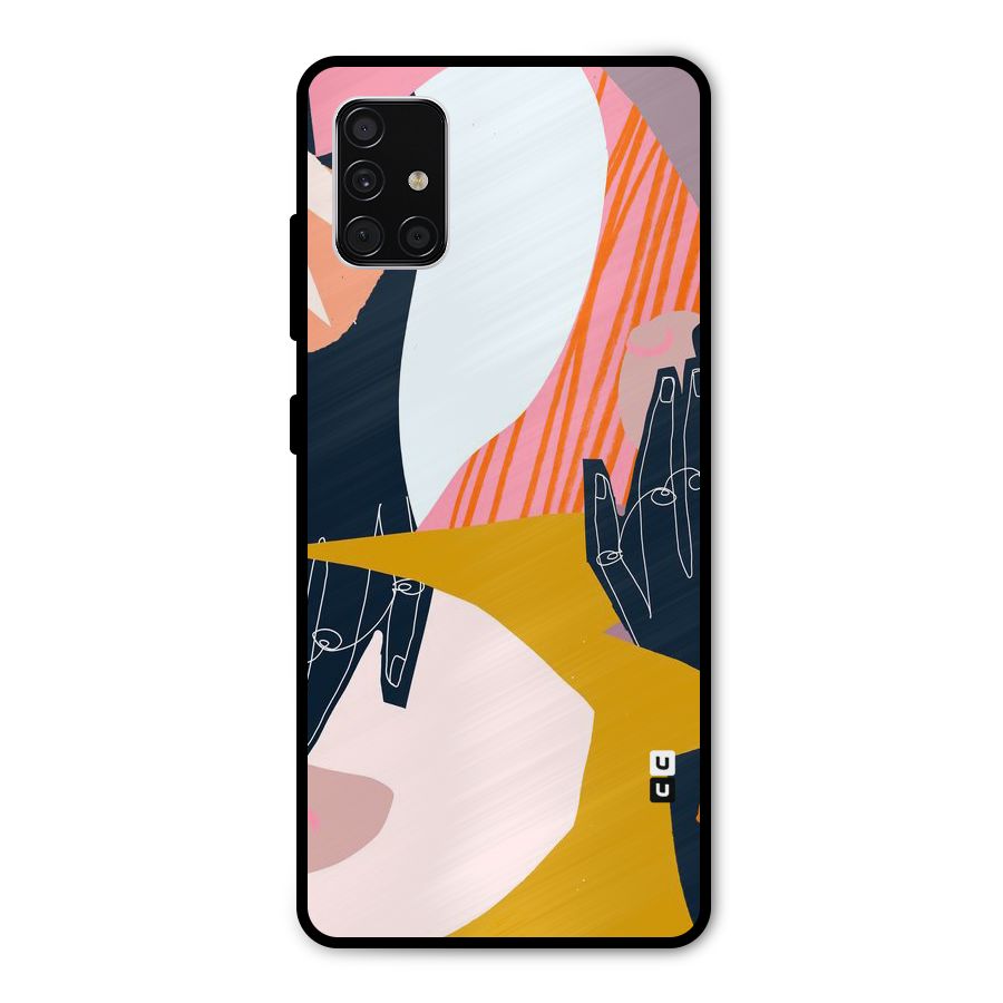 Abstract Hands Metal Back Case for Galaxy A51