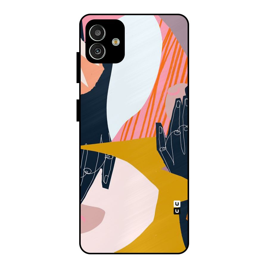 Abstract Hands Metal Back Case for Galaxy M13 5G