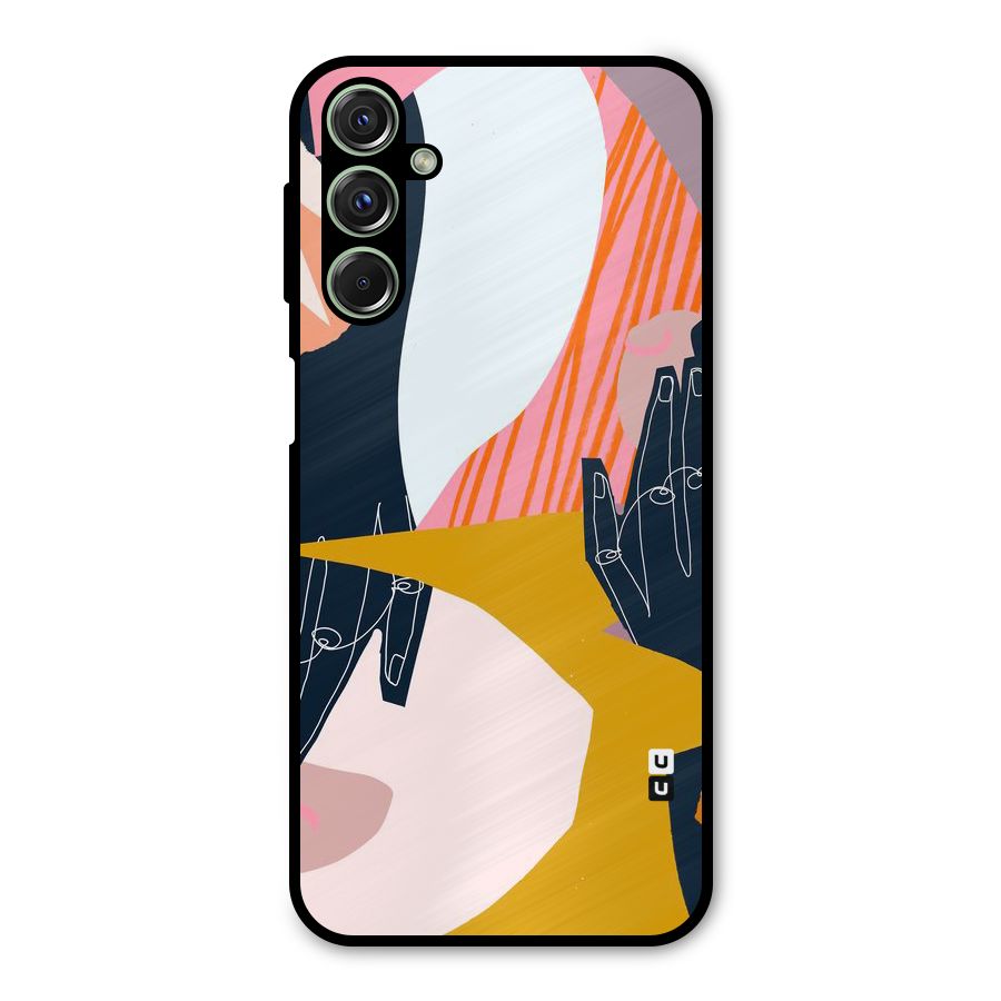 Abstract Hands Metal Back Case for Galaxy M34