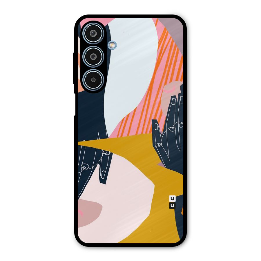 Abstract Hands Metal Back Case for Galaxy M35