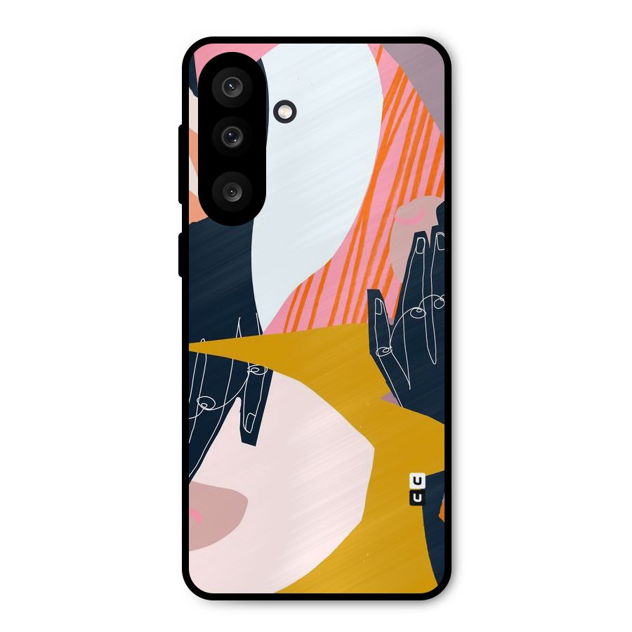 Abstract Hands Metal Back Case for Galaxy M56