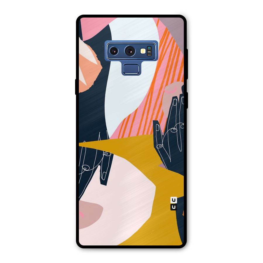 Abstract Hands Metal Back Case for Galaxy Note 9