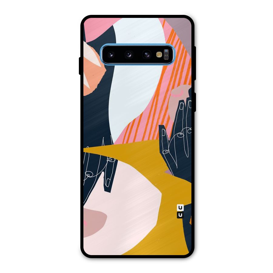 Abstract Hands Metal Back Case for Galaxy S10