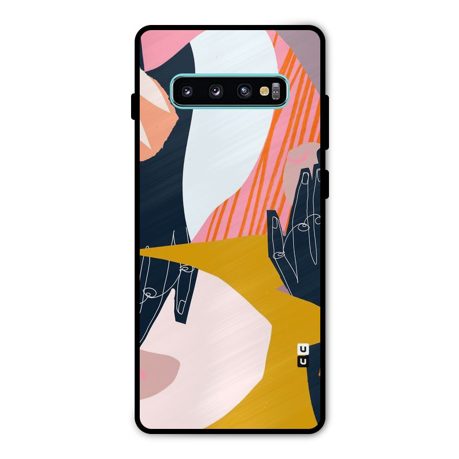 Abstract Hands Metal Back Case for Galaxy S10 Plus
