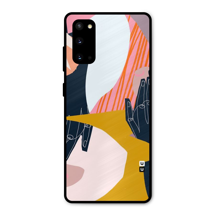 Abstract Hands Metal Back Case for Galaxy S20