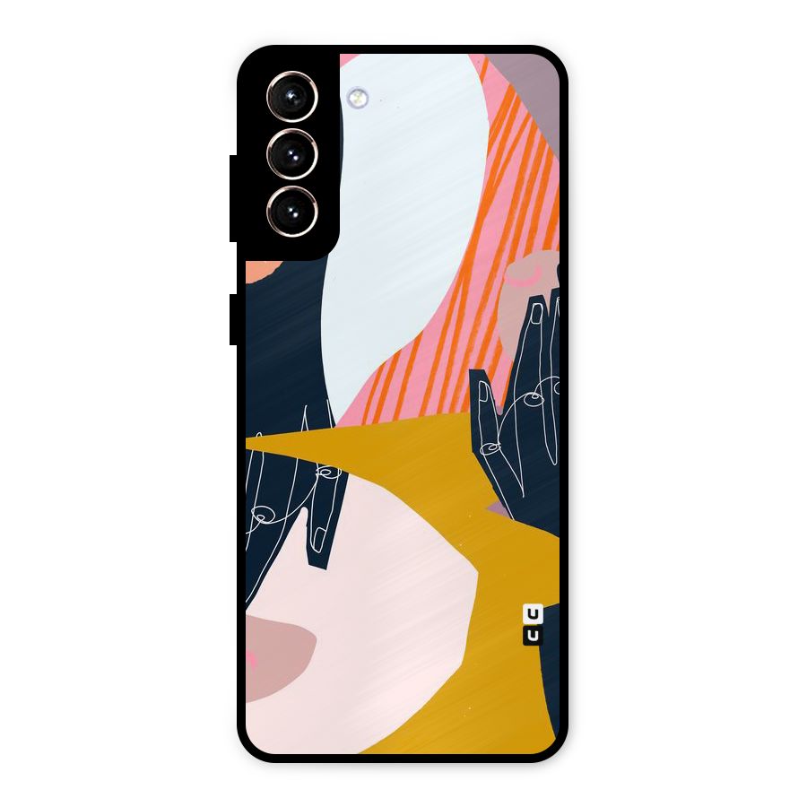 Abstract Hands Metal Back Case for Galaxy S21 Plus
