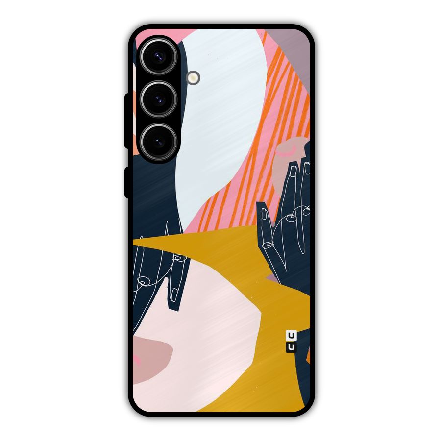 Abstract Hands Metal Back Case for Galaxy S24 Plus