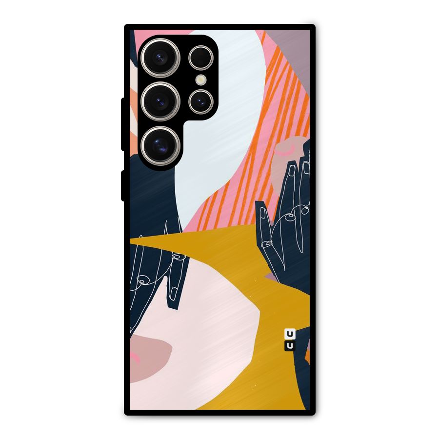 Abstract Hands Metal Back Case for Galaxy S24 Ultra