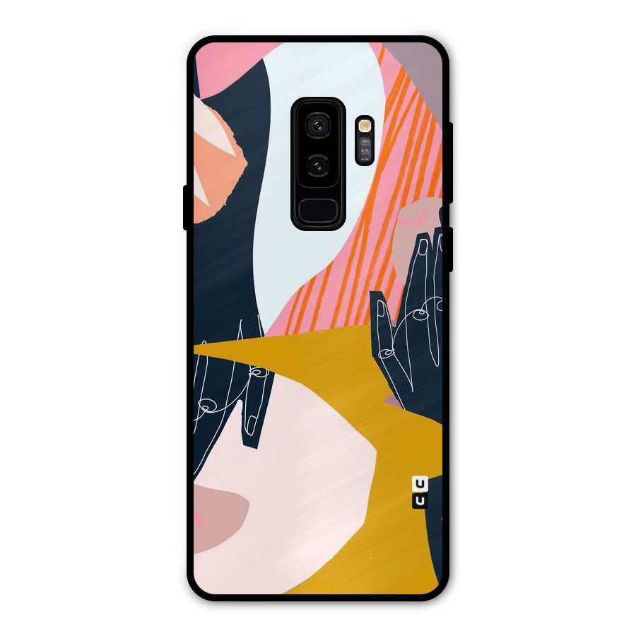 Abstract Hands Metal Back Case for Galaxy S9 Plus