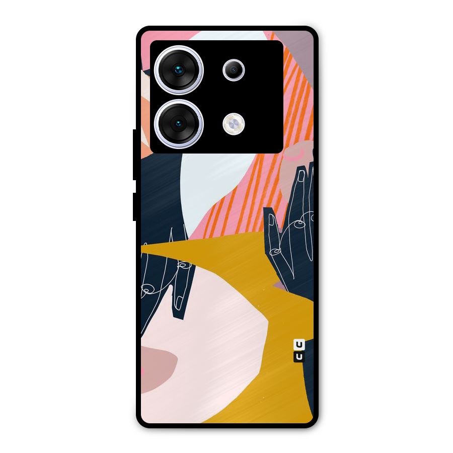 Abstract Hands Metal Back Case for Infinix Zero 30 5G