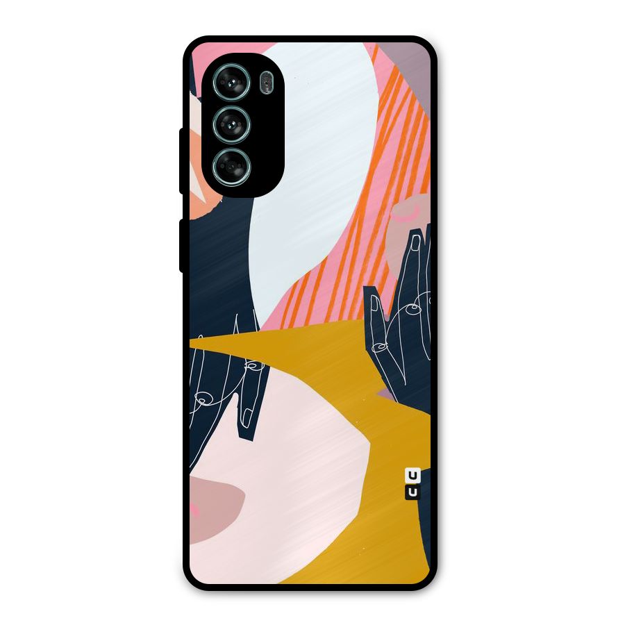 Abstract Hands Metal Back Case for Moto G62