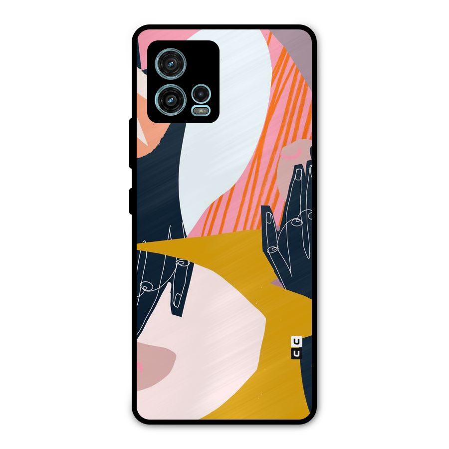 Abstract Hands Metal Back Case for Moto G72