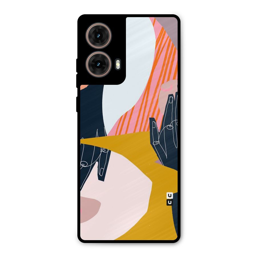 Abstract Hands Metal Back Case for Moto G85