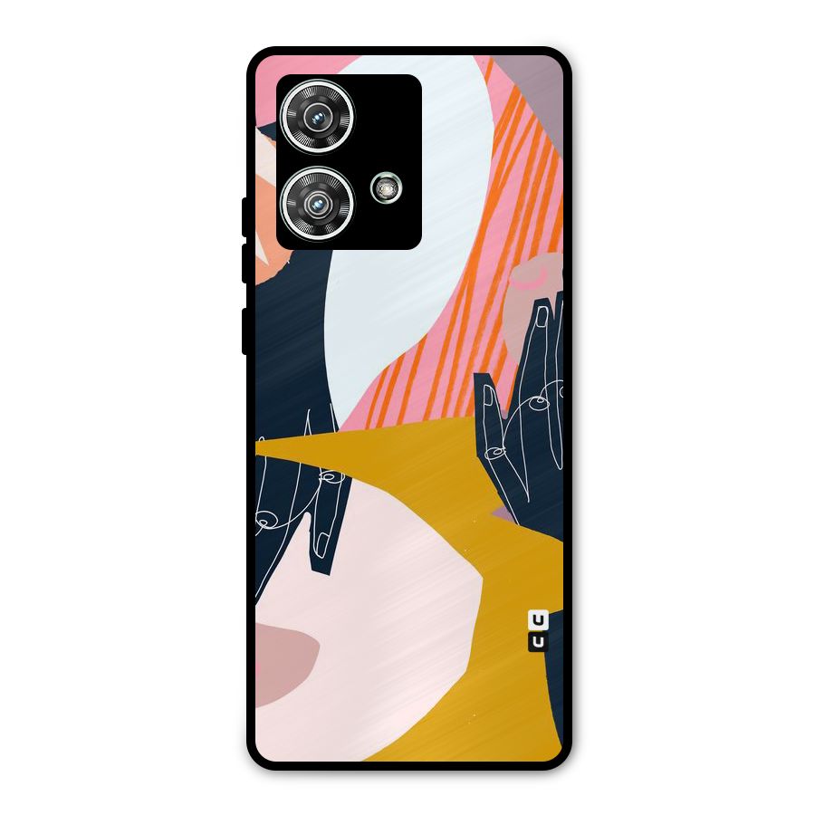 Abstract Hands Metal Back Case for Motorola Edge 40 Neo