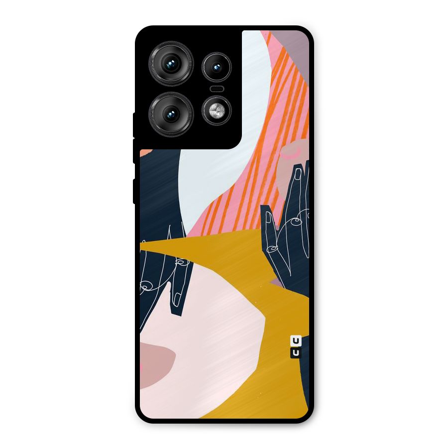 Abstract Hands Metal Back Case for Motorola Edge 50 Pro