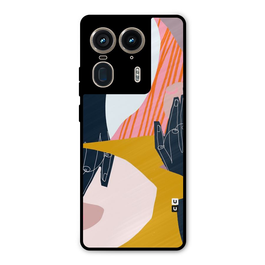Abstract Hands Metal Back Case for Motorola Edge 50 Ultra