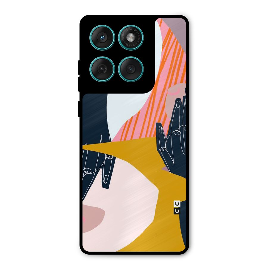 Abstract Hands Metal Back Case for Motorola Edge 60