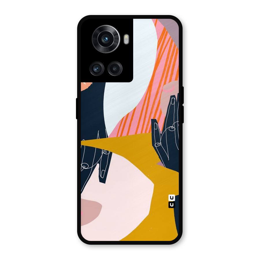 Abstract Hands Metal Back Case for OnePlus 10R