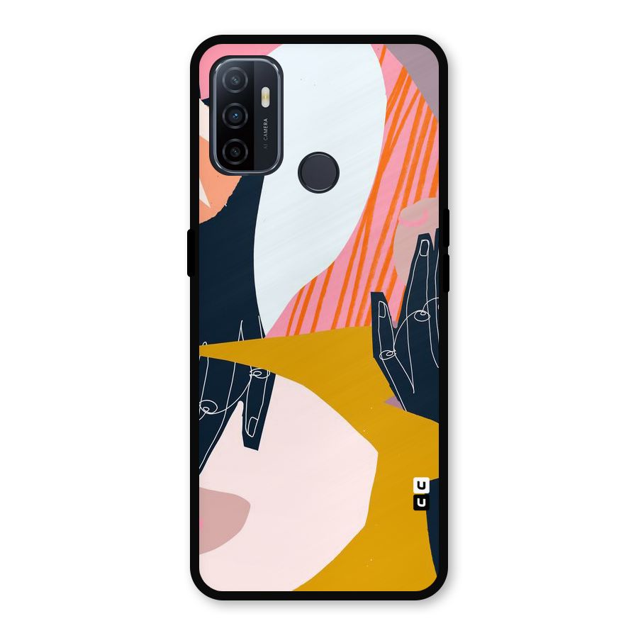 Abstract Hands Metal Back Case for Oppo A53