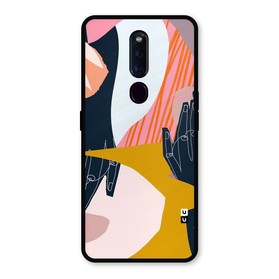 Abstract Hands Metal Back Case for Oppo F11 Pro