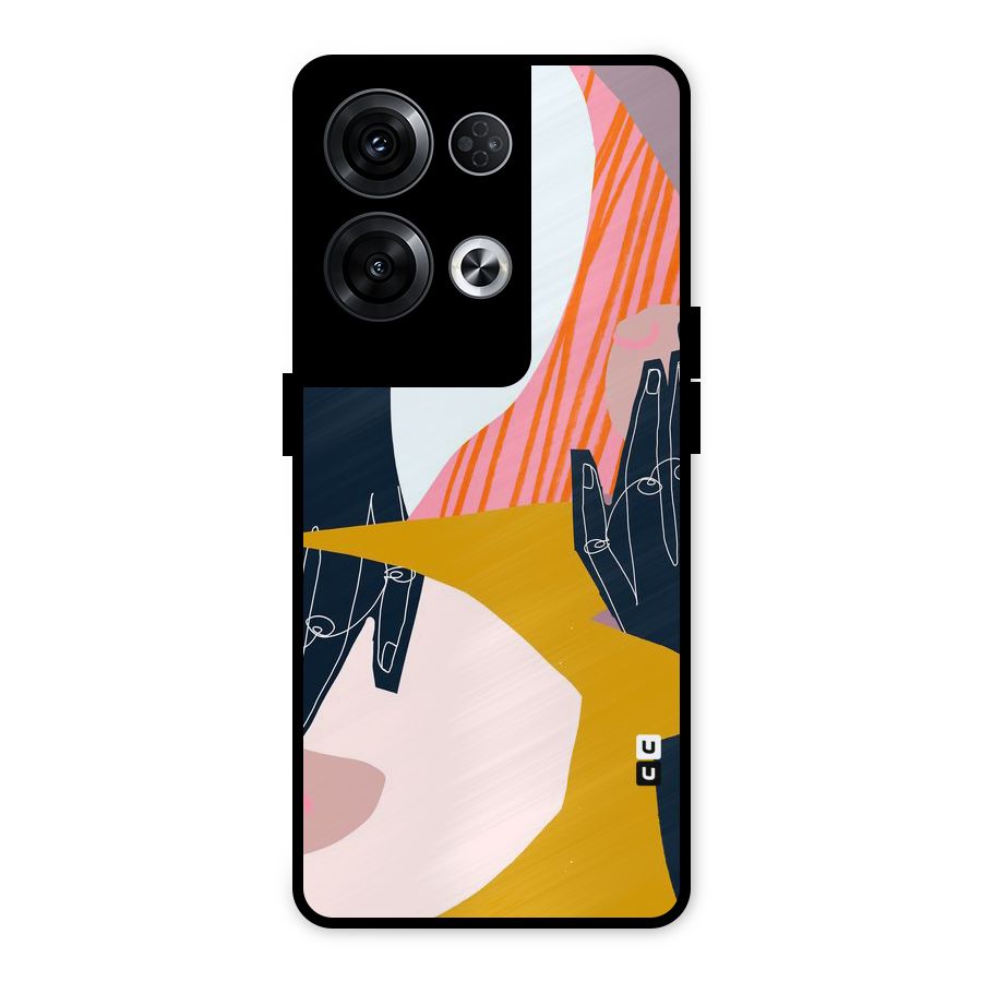 Abstract Hands Metal Back Case for Oppo Reno8 Pro 5G
