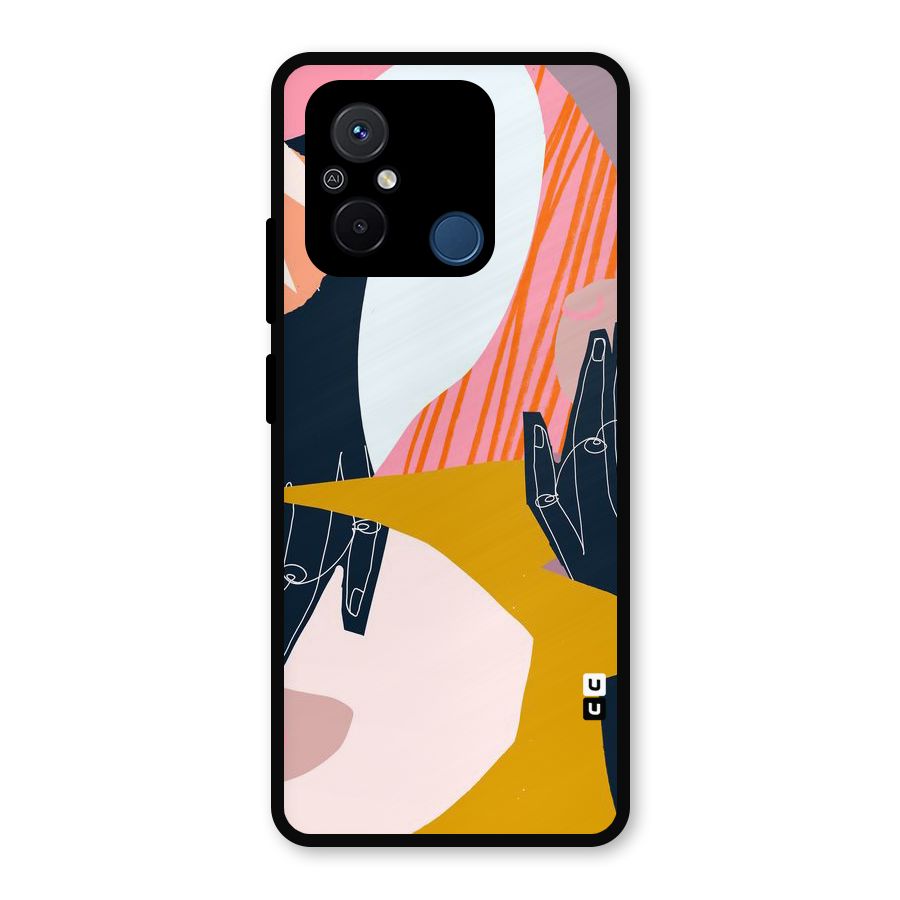 Abstract Hands Metal Back Case for Poco C55