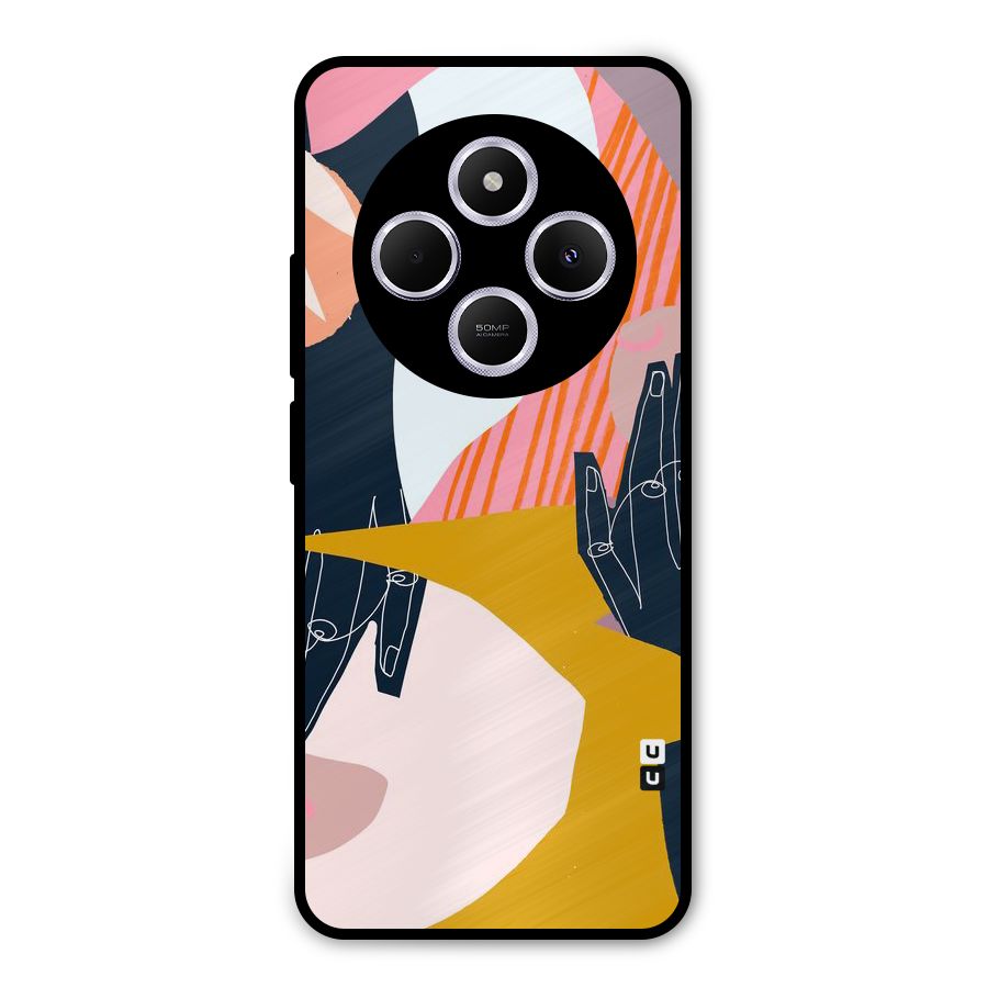 Abstract Hands Metal Back Case for Poco C75 5G