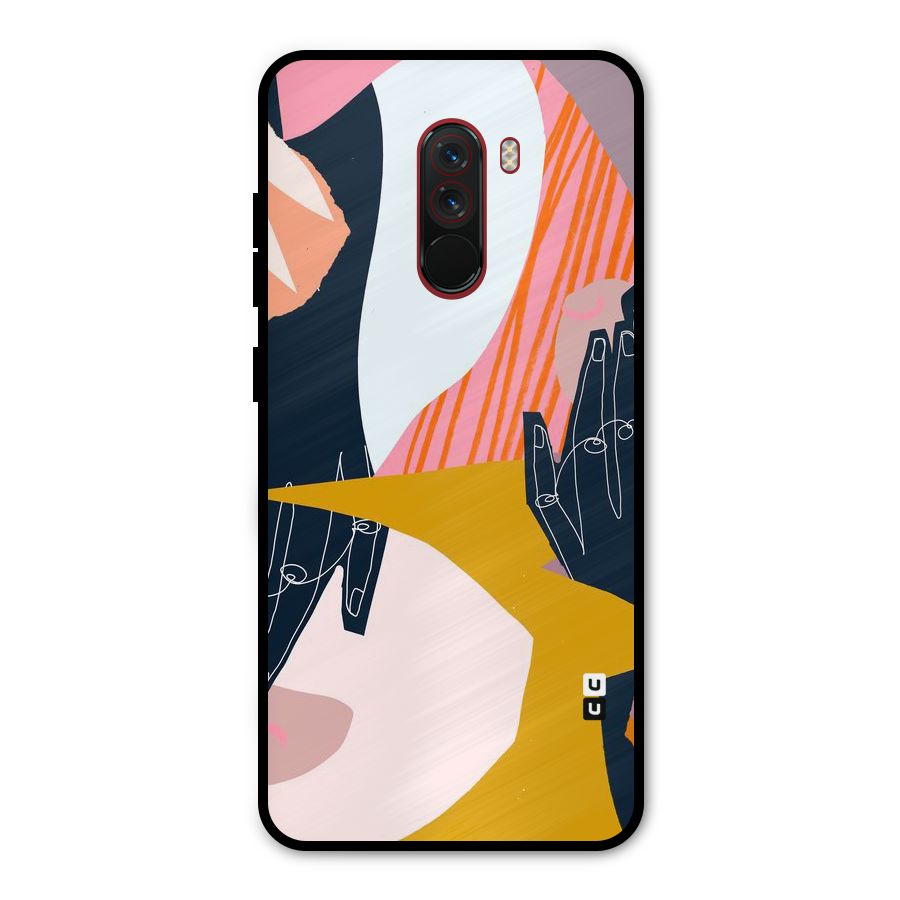 Abstract Hands Metal Back Case for Poco F1