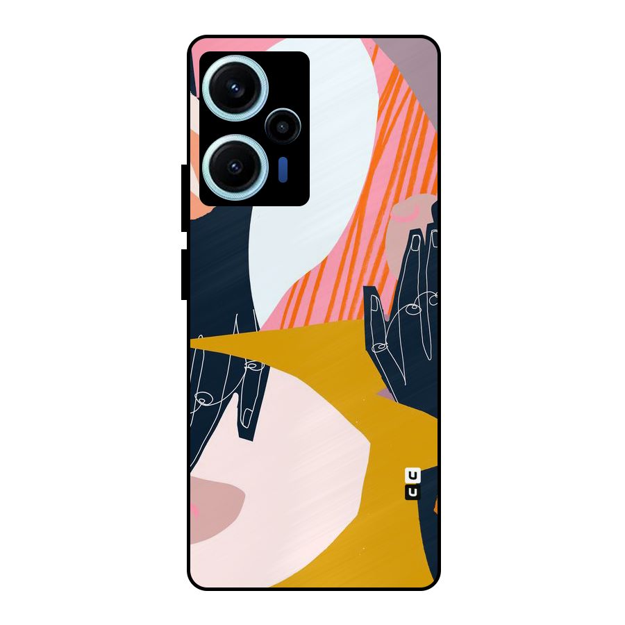 Abstract Hands Metal Back Case for Poco F5