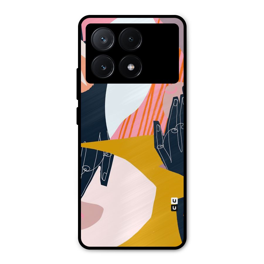 Abstract Hands Metal Back Case for Poco X6 Pro
